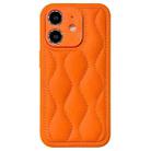 For iPhone 12 Fine Hole 8-shaped Texture Eiderdown Airbag Phone Case(Orange) - 1