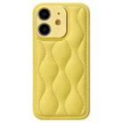 For iPhone 12 Fine Hole 8-shaped Texture Eiderdown Airbag Phone Case(Yellow) - 1