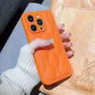For iPhone 12 Pro Max Fine Hole 8-shaped Texture Eiderdown Airbag Phone Case(Orange) - 2