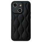 For iPhone 13 Fine Hole 8-shaped Texture Eiderdown Airbag Phone Case(Black) - 1