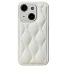 For iPhone 14 Fine Hole 8-shaped Texture Eiderdown Airbag Phone Case(White) - 1