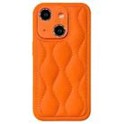 For iPhone 14 Fine Hole 8-shaped Texture Eiderdown Airbag Phone Case(Orange) - 1