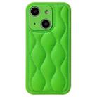 For iPhone 14 Fine Hole 8-shaped Texture Eiderdown Airbag Phone Case(Green) - 1
