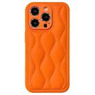 For iPhone 14 Pro Fine Hole 8-shaped Texture Eiderdown Airbag Phone Case(Orange) - 1