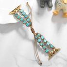 For Apple Watch Ultra 49mm Heart Stones Drawstring Chain Watch Band(Blue) - 2