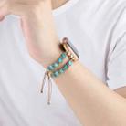 For Apple Watch Ultra 49mm Heart Stones Drawstring Chain Watch Band(Blue) - 3