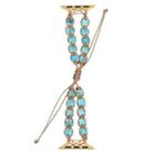 For Apple Watch Series 8 41mm Heart Stones Drawstring Chain Watch Band(Blue) - 1