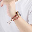 For Apple Watch Series 8 45mm Heart Stones Drawstring Chain Watch Band(Red) - 3