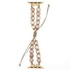 For Apple Watch Series 6 40mm Heart Stones Drawstring Chain Watch Band(White Brown) - 1