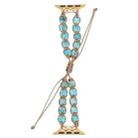 For Apple Watch Series 4 44mm Heart Stones Drawstring Chain Watch Band(Blue) - 1