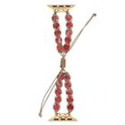 For Apple Watch Series 3 38mm Heart Stones Drawstring Chain Watch Band(Red) - 1