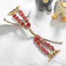 For Apple Watch Series 3 38mm Heart Stones Drawstring Chain Watch Band(Red) - 2