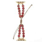 For Apple Watch Series 3 42mm Heart Stones Drawstring Chain Watch Band(Red) - 1