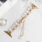 For Apple Watch SE 2023 40mm Pearl Chain Metal Bracelet Watch Band(White Gold) - 2