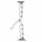 For Apple Watch Series 9 41mm Pearl Chain Metal Bracelet Watch Band(White Silver) - 3