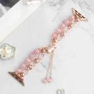 For Apple Watch Series 9 41mm Pearl Chain Metal Bracelet Watch Band(Pink Rose Gold) - 2