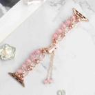 For Apple Watch Ultra 49mm Pearl Chain Metal Bracelet Watch Band(Pink Rose Gold) - 2