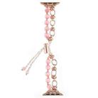For Apple Watch Series 4 40mm Pearl Chain Metal Bracelet Watch Band(Pink Rose Gold) - 3