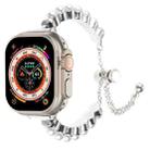 For Apple Watch Ultra 2 49mm Pearl Bracelet Metal Watch Band(Silver) - 1