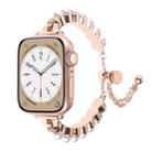 For Apple Watch Series 9 45mm Pearl Bracelet Metal Watch Band(Rose Gold) - 1