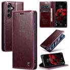 For Samsung Galaxy S24 5G CaseMe 003 Crazy Horse Texture Flip Leather Phone Case(Mulberry Red) - 1