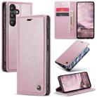 For Samsung Galaxy A55 5G CaseMe 003 Crazy Horse Texture Flip Leather Phone Case(Pink) - 1