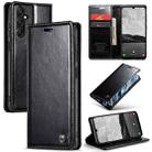For Samsung Galaxy A25 CaseMe 003 Crazy Horse Texture Flip Leather Phone Case(Black) - 1