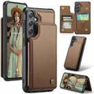 For Samsung Galaxy S24 5G CaseMe C22 PC+TPU Business Style RFID Anti-theft Leather Phone Case(Brown) - 1