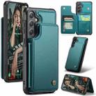For Samsung Galaxy S24 5G CaseMe C22 PC+TPU Business Style RFID Anti-theft Leather Phone Case(Blue Green) - 1
