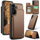 For Samsung Galaxy A55 5G CaseMe C22 PC+TPU Business Style RFID Anti-theft Leather Phone Case(Brown) - 1