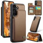 For Samsung Galaxy A35 5G CaseMe C22 PC+TPU Business Style RFID Anti-theft Leather Phone Case(Brown) - 1