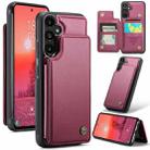 For Samsung Galaxy A35 5G CaseMe C22 PC+TPU Business Style RFID Anti-theft Leather Phone Case(Wine Red) - 1