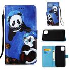 For iPhone 12 mini Painted Flat Texture Leather Case with Lanyard & Card Slot & Wallet & Holder(Undersea Panda) - 1