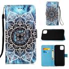 For iPhone 12 / 12 Pro Painted Flat Texture Leather Case with Lanyard & Card Slot & Wallet & Holder(Undersea Mandala) - 1