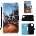 For iPhone 12 / 12 Pro Painted Flat Texture Leather Case with Lanyard & Card Slot & Wallet & Holder(Mirror Cat) - 1