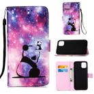 For iPhone 12 / 12 Pro Painted Flat Texture Leather Case with Lanyard & Card Slot & Wallet & Holder(Baby Panda) - 1