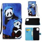 For iPhone 12 Pro Max Painted Flat Texture Leather Case with Lanyard & Card Slot & Wallet & Holder(Undersea Panda) - 1