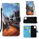 For iPhone 12 Pro Max Painted Flat Texture Leather Case with Lanyard & Card Slot & Wallet & Holder(Mirror Cat) - 1