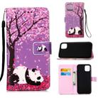 For iPhone 12 Pro Max Painted Flat Texture Leather Case with Lanyard & Card Slot & Wallet & Holder(Sakura Panda) - 1