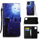 For iPhone 12 Pro Max Painted Flat Texture Leather Case with Lanyard & Card Slot & Wallet & Holder(Cat And Sun) - 1