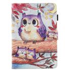 For Amazon Kindle Fire HD 8 (2020) 3D Painted Flat Leather Case with Card Slot & Wallet & Holder & Sleep / Wake-up Function(Purple Owl) - 1
