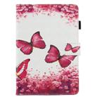 For Amazon Kindle Fire HD 8 (2020) 3D Painted Flat Leather Case with Card Slot & Wallet & Holder & Sleep / Wake-up Function(Rose Red Butterfly) - 1