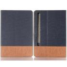 For Samsung Galaxy Tab S9 Cross Texture Stitching Leather Tablet Case(Dark Blue) - 1