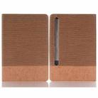 For Samsung Galaxy Tab S9 Cross Texture Stitching Leather Tablet Case(Light Brown) - 1