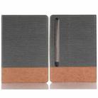 For Samsung Galaxy Tab S9 Cross Texture Stitching Leather Tablet Case(Dark Grey) - 1