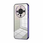 For Huawei Mate 60 Pro / 60 Pro+ Transparent Plating Fine Hole Phone Case(Purple) - 1