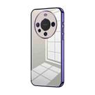 For Huawei Mate 60 Transparent Plating Fine Hole Phone Case(Purple) - 1