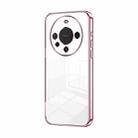 For Huawei Mate 60 Transparent Plating Fine Hole Phone Case(Pink) - 1