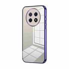 For Huawei Enjoy 60X / nova Y91 Transparent Plating Fine Hole Phone Case(Purple) - 1