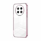 For Huawei Enjoy 60X / nova Y91 Transparent Plating Fine Hole Phone Case(Pink) - 1